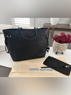 Black Monogram Empreinte Tote with Pouch